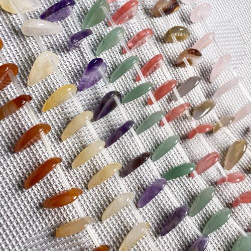 Wholesale Natural Stone Amethysts Beads Leaf Shape Rose Pink Quartz Semi-finished Loose Beads for Jewelry Making DIY Accessories