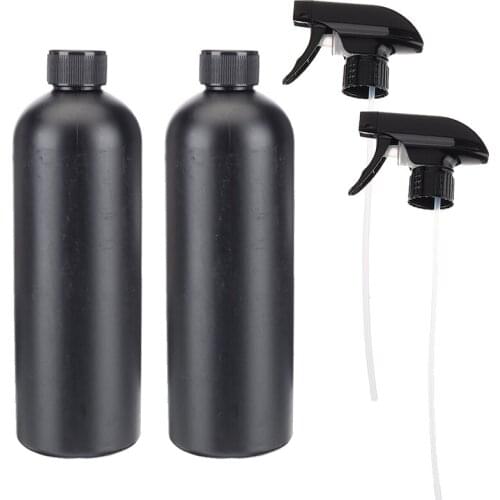 2Pcs 500ml Black Plastic Spray Bottle For Garden Plants Flower Watering Hair Salon Plastic Trigger Spray Bottles