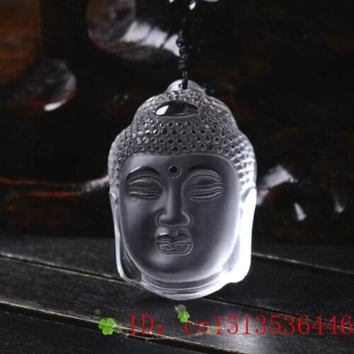 Crystal Buddha Pendant Necklace Jewelry Accessories Fashion Natural Amulet Jadeite Gifts Charm Carved