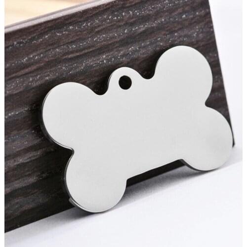 20pcs cat dog ID tag dog Personalized Stainless steel Collar bone pet Charm Pet name pendant Bone Necklace Collar Puppy plate