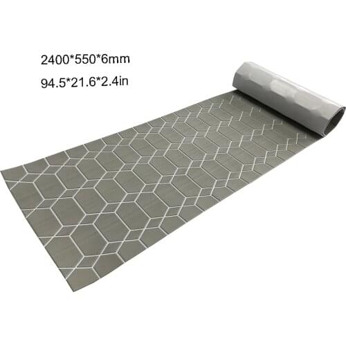 Faux Boat Decking Sheet EVA Foam Flooring Pad Accessories Marine Yacht Swimming Pool 6mm Hexagon Splicy Cut Carpet Self-adhesive