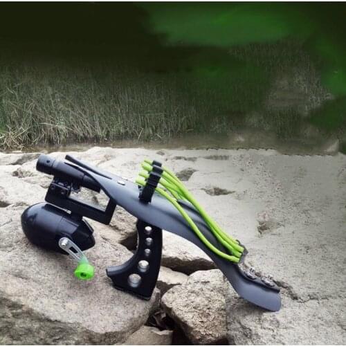Laser Slingshot High Velocity Black Hunting Bow Fishing Slingshot Shooting Catapult Sling Shot Crossbow Bolt Outdoor Tools