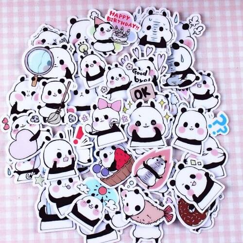 Cute Baby Panda Scrapbooking Sticker Pack Kawaii Animal Photo Albums Diary Planner Notebook Gift Decals for Kids Children