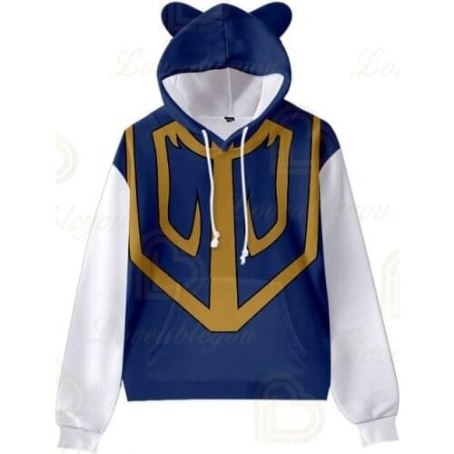 2020 New Anime Cosplay Hunter Hunter 3D Printed Childrens Clothing Cat Ear Hooded Hoody Men Unisex Autumn Hoodies