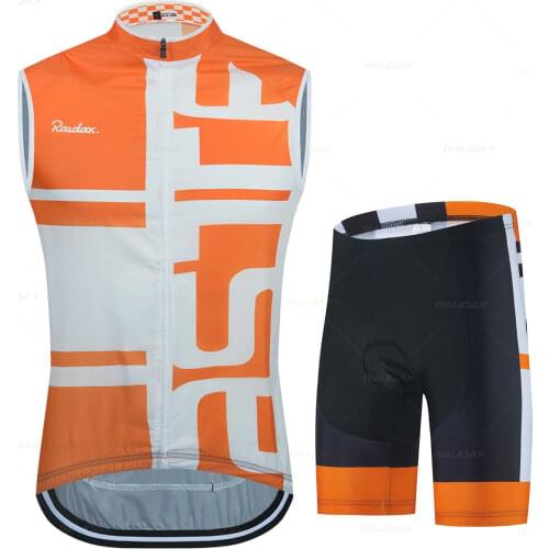 Mens Raudax 2021 Cycling vest Set Summer Breathable Sports Suit Cycling Jersey MTB Bike Clothing Bicycle Clothes Clothing Set
