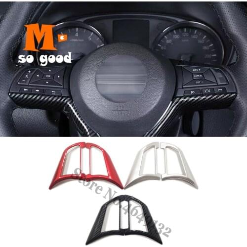 2018 2019 For Nissan NOTE Interior Steering Wheel Button Cover Trim Carbon fiber style ABS Matte Car Styling Accessories sticker