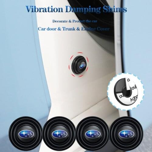 4Pcs PVC Door Shock-Absorbing Anti-Noise Gasket Sticker For Subaru STI XV XT ASC BRZ SVX Crosstrek Legacy Impreza Outback Lion