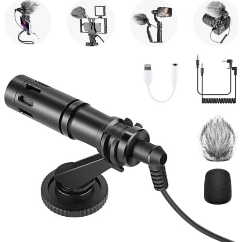 Neewer CM14 Microphone for Phone, Mini On-Camera Video Microphone with Mic Mount For iPhone/Android Phone/DSLR Camera/Camcorder
