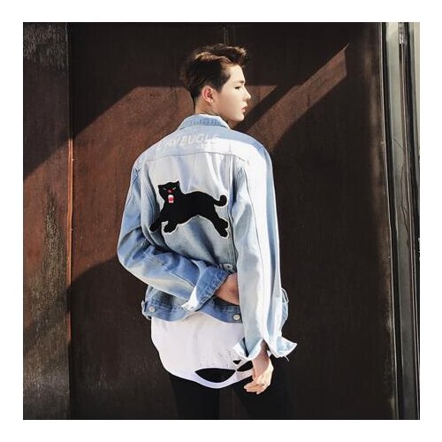 Solid Casual Slim Mens Denim Jacket Plus Size XXL Bomber Jacket Men High Quality Cowboy Mens Jean Jacket Chaqueta Hombre