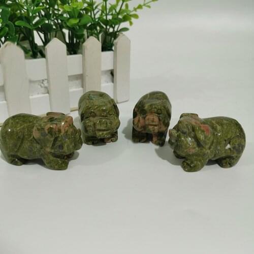 Wholesale customized natural 2 inches unakite stone pig shape quartz for gifts and sale CJC