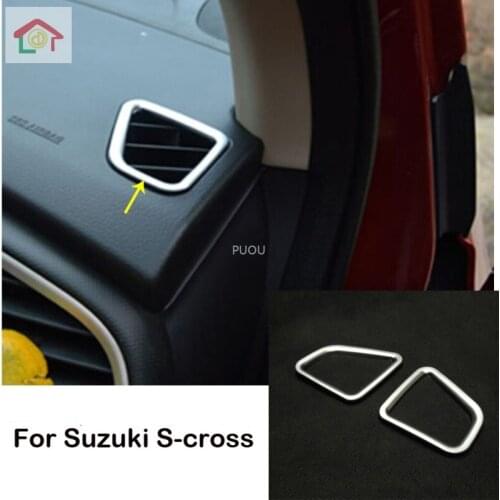 Car inner garnish cover detector trim front Air conditioning Outlet Vent 2pcs For Suzuki S-cross scross SX4 2014 2015 2016 2017