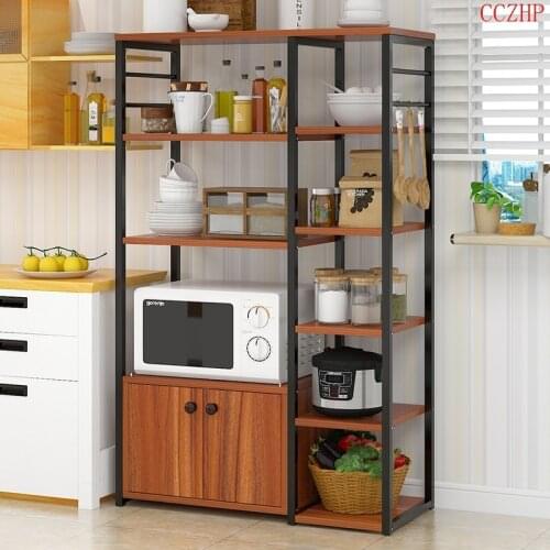 Shelf Kitchen Microwave Rack Multi-layer Multi-function Kitchen Storage Floor-standing Seasoning Dish Rack Space Saving