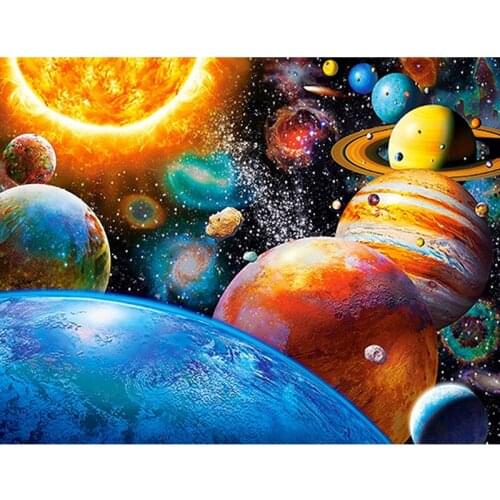SNA Full Square Diamond Painting Space 5D DIY Mosaic Diamond Embroidery Landscape Cross Stitch Kit Home Decoration