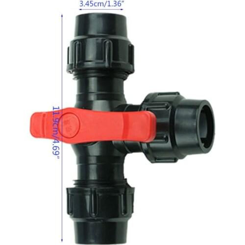 Three-way quick connect valve plastic pipe valve joint inner diameter 20/25/32mm quick connect