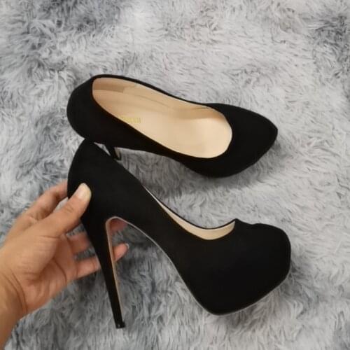 Women Pumps Sexy 14cm Super High Heels Female Round Toes Platform Pumps Thin Heels NightClub Party Dress Red Wedding Shoes