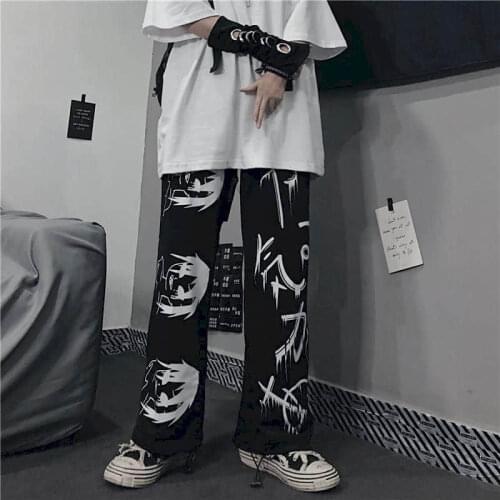2021 Spring Autumn Goth Pants Women Wide Leg Streetwear High Waist Oversized Trousers Womans Straight Punk Pants Korean Fashion