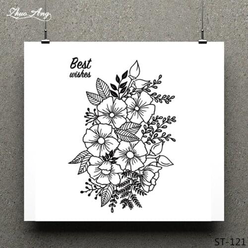 ZhuoAng Spring flowers Clear Stamp for Scrapbooking Rubber Stamp Seal Paper Craft Clear Stamps Card Making