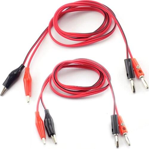 1/2 Pair 4mm Banana Plug with Alligator Clip electric to AV Electrical Clamp Test Lead cord Cable Connectors wire for Multimeter