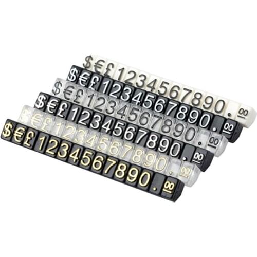 10 Strips Mini Price Cubes Tags Assembly Blocks Combined Number Digits Tag Sign Watch Jewelries Pop Pricing Display Stand Frame