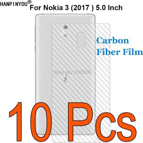 10Pcs For Nokia 3 2017 TA-1020 TA-1028 TA-1032 5.0" 3D Anti-fingerprint Transparent Carbon Fiber Back Film Screen Protector
