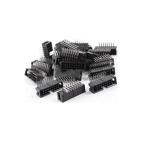 100Pcs DC3-16PL 2x8 Pins 2.54mm Pitch Right Angle Connector Pin IDC Box Headers