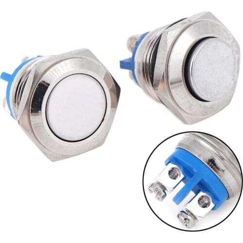 16mm IP67 Metal Push Button Switch Waterproof Nickel Plated Brass Self-reset Momentary Locking Latching NO High/Flat Round