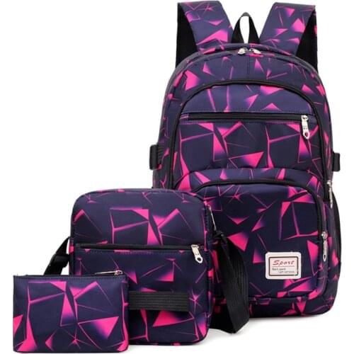 3pcs/set Male backpacks high school bags for women 2021 boys one shoulder big student travel bag men school backpack mochila