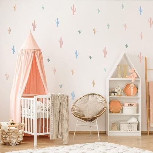 36pcs/set Ins Cactus Creative Print Wall Sticker for Kids Living Room Bedroom Art Stickers Diy Mural Wall Decals Home Decoration