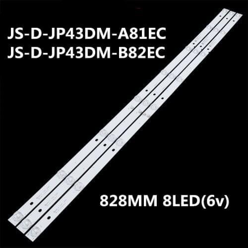 5set=15pcs 828MM 8LED(6v) LED backlight strip for JS-D-JP43DM-A81EC JS-D-JP43DM-B82EC (80227) E43DM1000 MCPCB