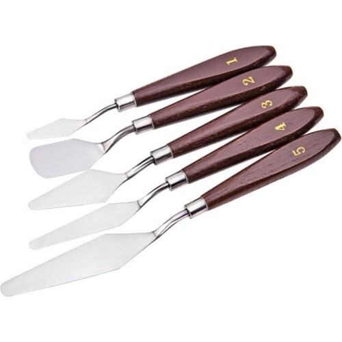 5pcs / set Steel Spatula Baking Pastry Extra Mixing Fondant Painting Oil Shovel Scraper Cream R7A5
