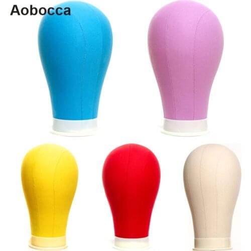 Aobocca Mannequin Head Wig Stand Making Head Hair Styling Manikin Head For Making Wig Display 21/22/23 Inch Rainbow Color