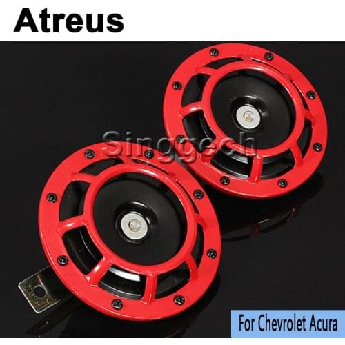 Atreus1set Car Red Electric Blast Tone Horn Kit For Chevrolet Cruze Aveo Captiva Lacetti Acura MDX RDX TSX Car-styling Covers