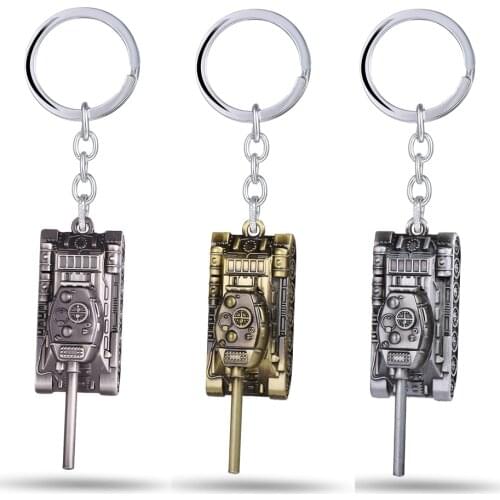HSIC 3pcs/lot Wholesale Game WOT Key Chain World Of Tanks Key Holder Tank Keychain Metal Gift Pendant Men Jewelry