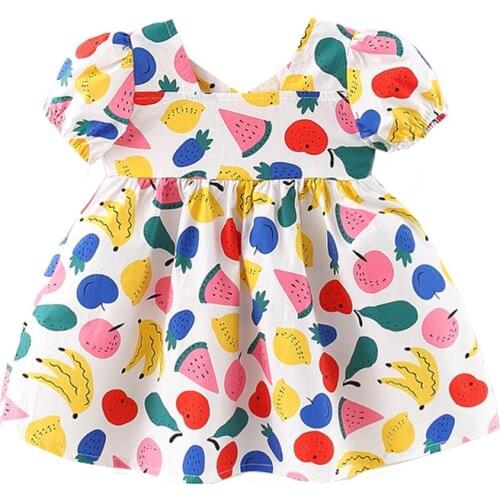 Floral Baby Girl Clothes Summer Toddler Dresses Cotton Lovely Kids Outfit Princess