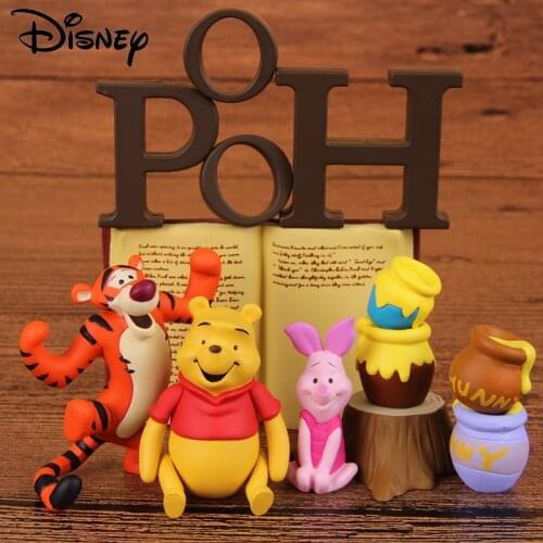 Disney Winnie The Pooh Anime Action Figure Collection Model Cartoon Winnie Pooh Tiger Piglet Diy Decoration Toys For Childrens