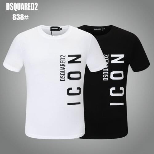 DSQUARED2 Mens Womens Printed LettersRound Neck Short Sleeve Street Hip Hop Pure Cotton Tee T-Shirt 838