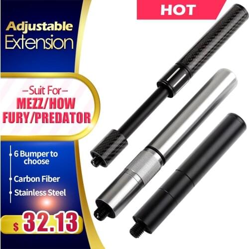 KONLLEN Adjustable Extension Billiard 6Bumper To Choose Durable Carbon Fiber Cue Extension Suit For MEZZ/HOW/FURY/PREDATOR/ZOKUE