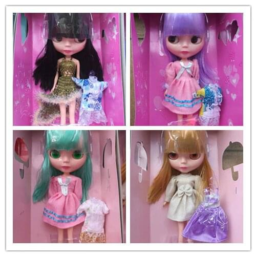 Blyth change makeup doll ICY Nude Blyth doll With 2set clothes+shoes Suitable For Dress up DIY Change BJD Toy girls gold bangs