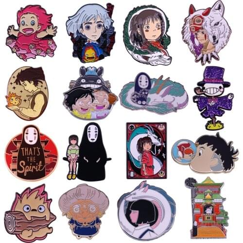 LT737 Wholesale Japanese Anime Figure Cute Enamel Pins Movie Badge Brooch Backpack Bag Collar Lapel Jewelry Gifts Collection