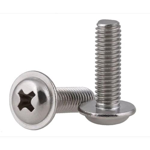 M3 M4 M5 316 Stainless Steel Round Head With Pad Screw. With Screw, Computer Screw 20 Pcs