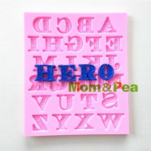 Mom&Pea 0904 Free Shipping Letters Shaped Silicone Mold Cake Decoration Fondant Cake 3D Mold Food Grade