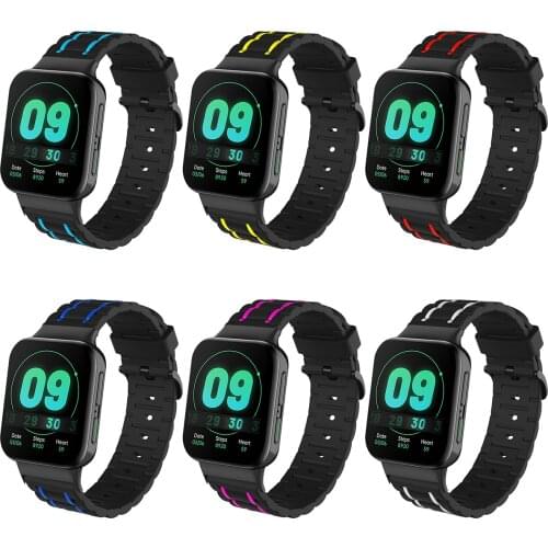 EiEuuk Soft Silicone Rubber Watchband Replacement Wrist Strap for Oppo Watch 2 42mm / 46mm Smartwatch Accessory