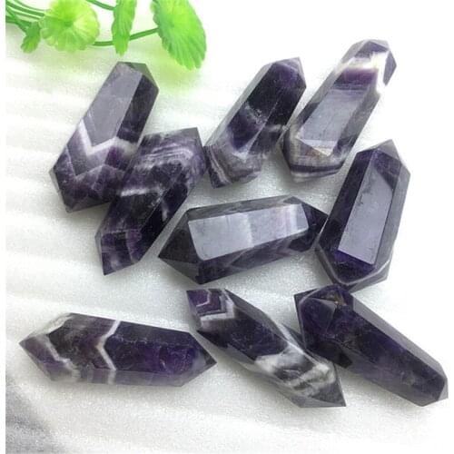 Natural polished terminated dream amethyst double wand point crystals healing