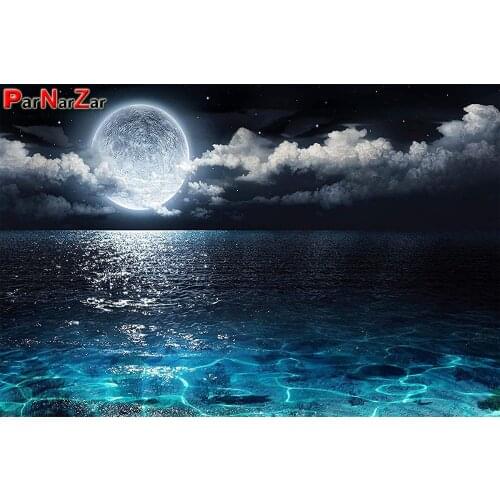 ParNarZar Full Square/Round Drill 5D DIY Diamond Painting "Moon sea landscape" Diamond Embroidery Cross Stitch Home Decor