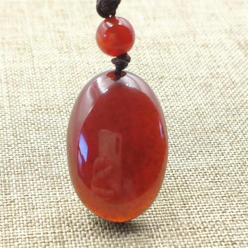 Genuine Natural Garnet Orange Red Crystal Pendant 24x16x7mm Clear Bead Oval Shape Women Men Fashion Jewelry Necklace AAAAA