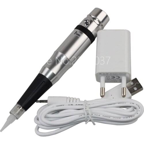 Professional Makeup Tattoo Permanent Eyebrow Machine Kit Pen Eyebrow Lips Eyeline Art Tattoos Pen Beauty Import Motor Silver