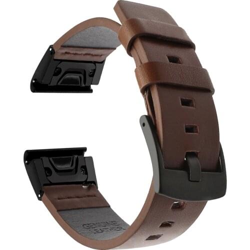 Quick Fit Genuine Leather Watchband 22/26mm for Garmin Fenix 6x 5X Plus 3 3HR 5 6 Forerunner 935 945 Watch Band Wristband Strap
