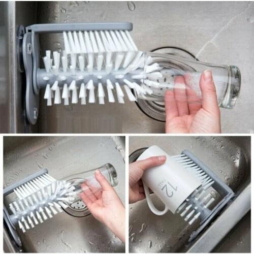 Drinking Cup Scrubber Bottles Cleaner Sink Kitchen Accessories Glass Cups Brush Suction Washing Cleaning Thermos Brushes Tool