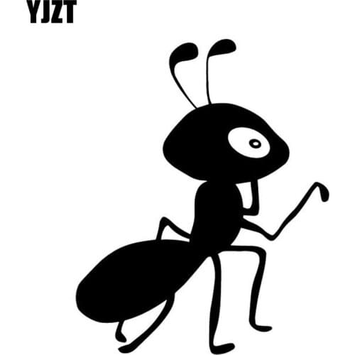 YJZT 12.7CM*15.8CM Cartoon Ant Car Full Body Decor Pattern Car Sticker Vinyl Decal Black/Silver C4-2762