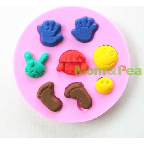 Mom&Pea 0674 Free Shipping Hands & Feet Shaped Silicone Mold Cake Decoration Fondant Cake 3D Mold